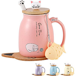 Vendos85 Mug Chat en Céramique Mignon pour Café et Thé 350 ml