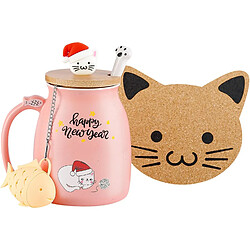Vendos85 Mug Chat de Noël en Céramique 350 ml