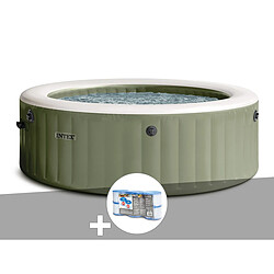 Kit spa gonflable Intex PureSpa Olive rond Bulles 4 places + 6 filtres
