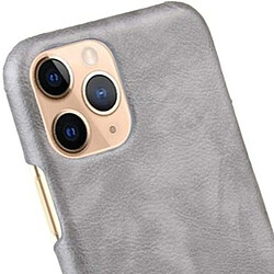 Crong Coque Essential Cover pour iPhone 11 Pro Max en Cuir Écologique Gris