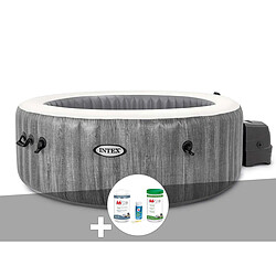 Kit spa gonflable Intex PureSpa Baltik rond Bulles 6 places + Kit de traitement brome