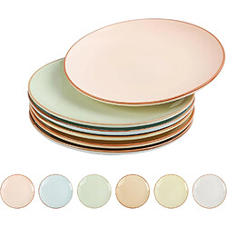 Vendos85 Ensemble 2 assiettes céramique couleur bonbon 20 cm