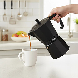 Cheffinger Cafetière Italienne 380ml 9 Tasses en Aluminium avec Poignée Ergonomique Noir