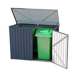 Mes Coffre de jardin en métal 2000 L gris 172x100x131cm - OSBORN