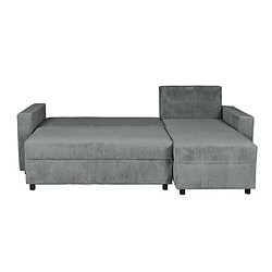 Avis Weber Industries Canapé d'angle convertible et réversible avec coffre THEO en velours côtelé / Gris