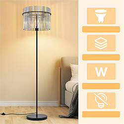 ZMH Lampadaire Salon Lampadaire Noir Lampadaire Métal Avec Interrupteur Au Pied E27 154cm pas cher