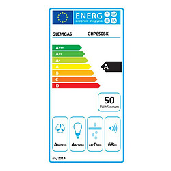 Hotte décorative murale 60cm 569m3/h noir - GHP650BK - GLEM GAS
