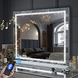 FENCHILIN Miroir de maquillage LED Hollywood 100x 80 cm