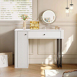 Fenchilin Coiffeuse avec miroir LED - Blanc