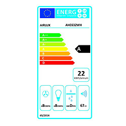 Hotte visière 60cm 322m3/h blanc - AHC632WH - AIRLUX
