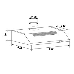 Avis Hotte visière 60cm 322m3/h blanc - AHC632WH - AIRLUX