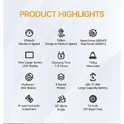 Acheter OOTD T90 Trottinette électrique Pliable Pneus de 13 Pouces