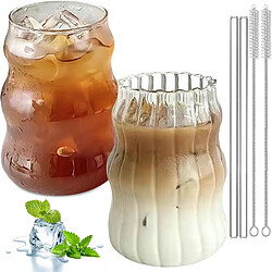 Vendos85 Verres Côtelés en Verre Borosilicate – Design Rétro