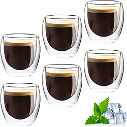 Vendos85 Tasse Espresso en Verre Borosilicate à Double Paroi