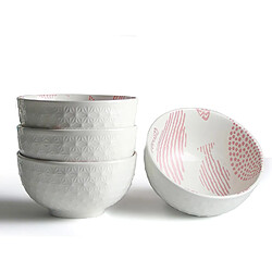 Vendos85 Bol à céréales en céramique 350 ml – léger et résistant blanc poisson