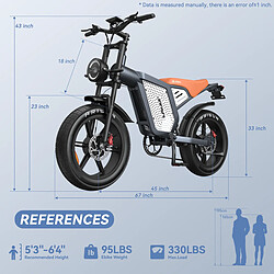 JANSNO Vélo Électrique adulte Dual Moteurs 1500W - Batterie 48V 23Ah - Autonomie 100km - Shimano 7 Vitesses - Pneus 20x4.0" VTT