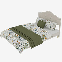 Acheter modfu Lit adulte 140x200 cm avec tête de lit, en tissu, beige