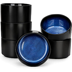 Vendos85 Bol en céramique noir et bleu 500 ml