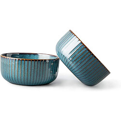 Vendos85 Bol en céramique bleu et or dégradé 650 ml