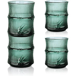 Vendos85 Tasses en Verre Empilables Bambou – Vert Vintage 260 ml