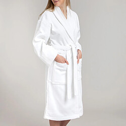 Avis Cotton & Co Peignoir de bain uni en velours de coton col châle 450 gsm