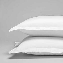 Cotton & Co Taie d'oreiller en percale de coton 160 fils avec bourdon