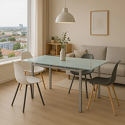 Pegane Table à manger extensible en aluminium Table de salle à manger - Longueur 110/170 x Hauteur 76 x Profondeur 70 cm