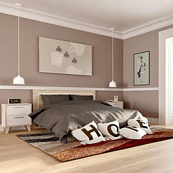 Acheter Pegane Tête de lit coloris chêne/blanc - Longueur 155 cm x Hauteur 60 x Profondeur 3 cm