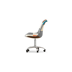 ICONIK INTERIOR Chaise de Bureau Pivotante - Tissu Patchwork - Patty Multicolore pas cher