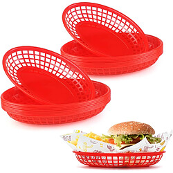 Vendos85 16 Paniers Alimentaires en Plastique Réutilisables rouge