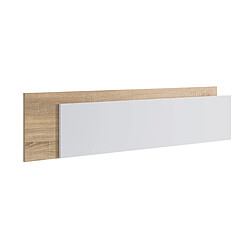 Pegane Tête de lit coloris chêne et blanc - Longueur 185 x Hauteur 50 x Profondeur 3 cm