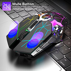 Souris Gamer sans fil USB 2.4G, rechargeable, RGB 7 couleurs