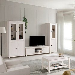 Pegane Vitrine avec 1 porte et 1 porte vitrée coloris blanc - Longueur 50 x Hauteur 180 x Profondeur 35 cm