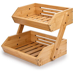 Vendos85 Corbeille à Fruits en Bambou à 2 Niveaux