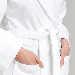Acheter Cotton & Co Peignoir de bain uni en velours de coton col châle 450 gsm