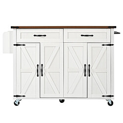 STILVORA Îlot de cuisine en Panneaux De Fibres+métal 4 portes 140x45x93cm