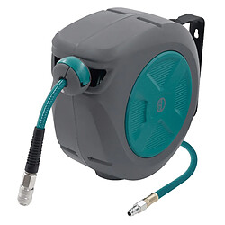 ECD Germany Enrouleur de Tuyau à Air Comprimé Automatique 10m + 1m avec Arrêt Intégré, Raccord 1/4 Pouces, Connexion Rapide, Support à Fixation Mural, Pression 15 bar, Pivotant à 180°, Diamètre 12 mm