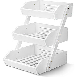 Vendos85 Corbeille à Fruits en Bambou à 3 Niveaux Naturelle