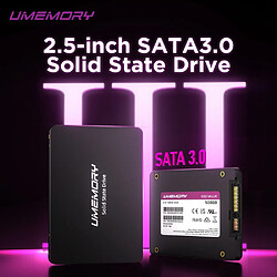 UMEMORY Disque SSD Interne 2.5" SATA III Série CS3 Value - 120Go Vitesse Lecture jusqu'à 500Mo/s - Pour PC Portable et Ordinateur de Bureau