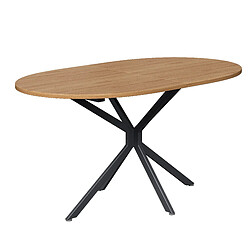 DZMDIP Table à manger - Ovale - 120 cm x 80 cm - 4 à 6 personnes - Couleur naturelle