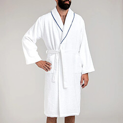 Cotton & Co Peignoir de bain uni col châle à bourdon 450 gsm pas cher