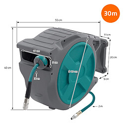 Acheter ECD Germany Enrouleur de Tuyau à Air Comprimé Automatique 30m + 2m avec Arrêt Intégré, Raccord 1/4 Pouces, Connexion Rapide, Support à Fixation Mural, Pression 15 bar, Pivotant à 180°, Diamètre 12 mm