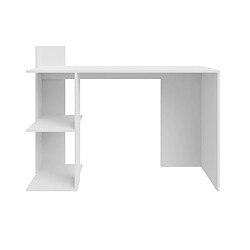 Avis Pegane Bureau avec étagères Table d'odinateur Table de travail coloris blanc - Hauteur 91 x Longueur 122 x Profondeur 47