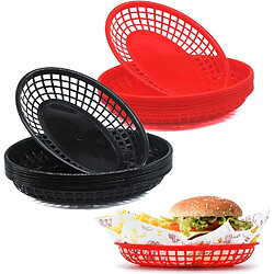 Vendos85 16 Paniers Alimentaires Plastique – 8 Rouges + 8 Noirs