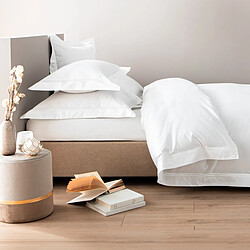 Cotton & Co Housse de couette en satin de coton égyptien 320 fils double bourdon blanc