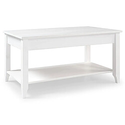 Avis Pegane Table basse Table salon avec pieds coloris Blanc - Longueur 90 x Hauteur 45 x Profondeur 45 cm