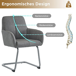 Acheter DZMDIP Chaise de salle à manger - Lot de 4 - Cuir microfibre - Pieds en acier incurvés - Design ergonomique Gris