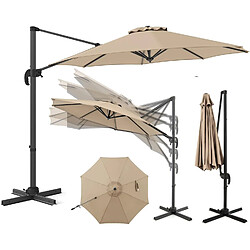Vendos85 Parasol déporté inclinable 360° 294 cm – extérieur beige