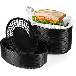 Vendos85 60 Paniers Alimentaires en Plastique Réutilisables noir