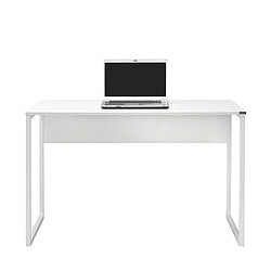 Pegane Bureau, Table d'ordinateur, table de travail coloris Blanc - Hauteur 77 x Longueur 120 x Profondeur 60 cm pas cher